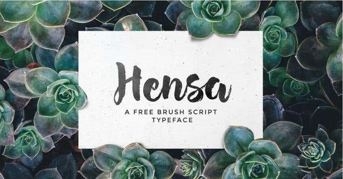 Hensa free cursive font