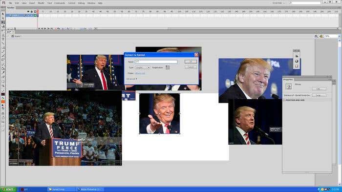 Step 2 of how to draw a caricature - choosing the right image for your Donald Trump caricature