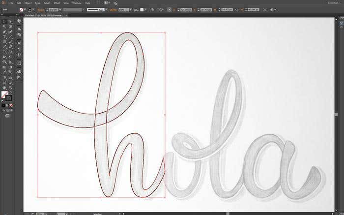 Make your own cursive lettering - Step 7 - vectorizing