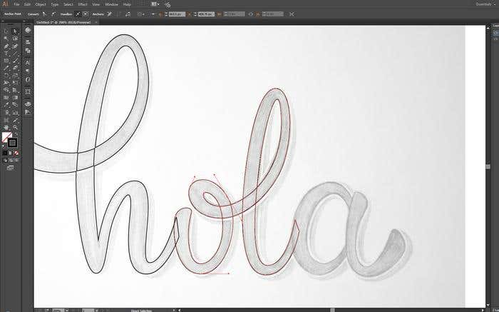 Make your own cursive lettering - Step 6 - vectorizing