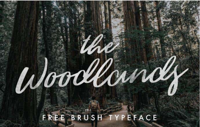 The Woodlands free cursive font