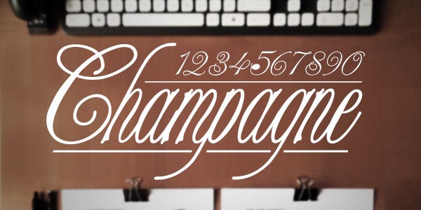 Champagne best number font